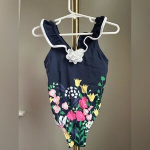 Janie & Jack Navy Floral Swim